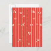 Supergirl Leaf Pattern Red Briefkaart (Voorkant / Achterkant)