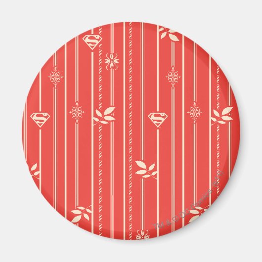 Supergirl Leaf Pattern Red Magneet (Voorkant)