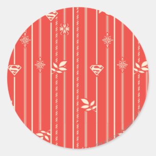 Supergirl Leaf Pattern Red Ronde Sticker