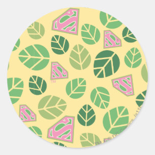 Supergirl Leaf Pattern Ronde Sticker