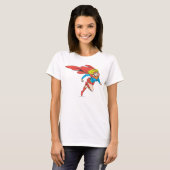 Supergirl leaps Rechts T-shirt (Voorkant volledig)