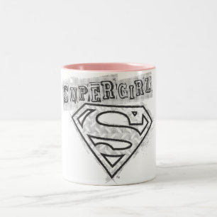 Supergirl Logo 1 Tweekleurige Koffiemok