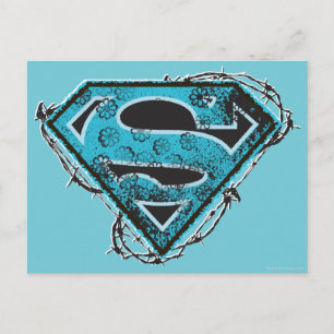 Supergirl Logo Barbed Wire en Flowers Briefkaart