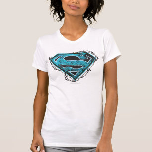 Supergirl Logo Barbed Wire en Flowers T-shirt