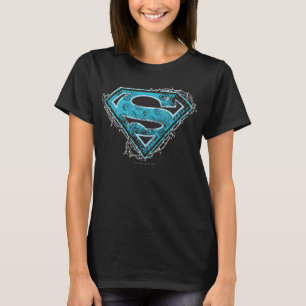 Supergirl Logo Barbed Wire en Flowers T-shirt