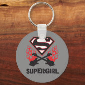 Supergirl Logo Black Flaming Guiters Sleutelhanger (Voorkant)