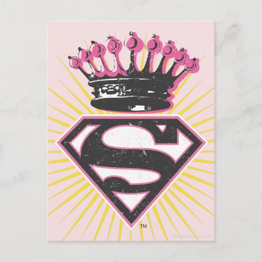 Supergirl-Logo met Crown Briefkaart (Voorkant)