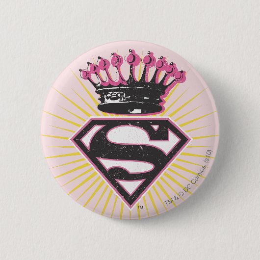 Supergirl-Logo met Crown Ronde Button 5,7 Cm (Voorkant)