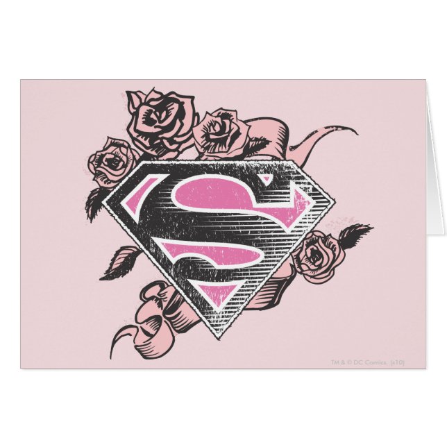 Supergirl Logo met Rozen (Voorkant Horizontaal)