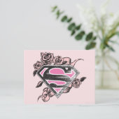 Supergirl Logo met Rozen Briefkaart (Staand voorkant)