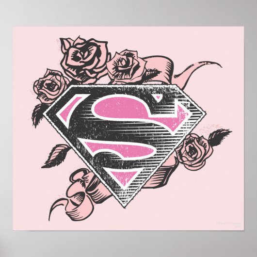 Supergirl Logo met Rozen Poster (Voorkant)