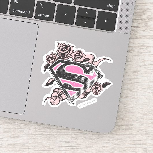Supergirl Logo met Rozen Sticker (Detail)