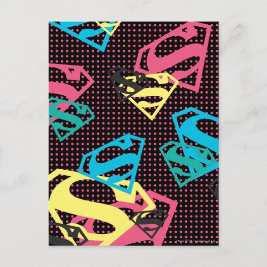 Supergirl Logo Pattern & Polka Dots Briefkaart (Voorkant)
