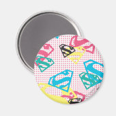 Supergirl Logo Pattern & Polka Dots Magneet (Voorkant / Achterkant)