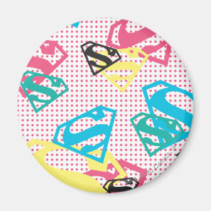 Supergirl Logo Pattern & Polka Dots Magneet