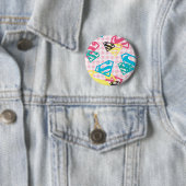 Supergirl Logo Pattern & Polka Dots Ronde Button 5,7 Cm (In situ)