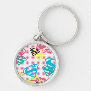 Supergirl Logo Pattern & Polka Dots Sleutelhanger