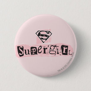 Supergirl Logo Ransom Note Ronde Button 5,7 Cm