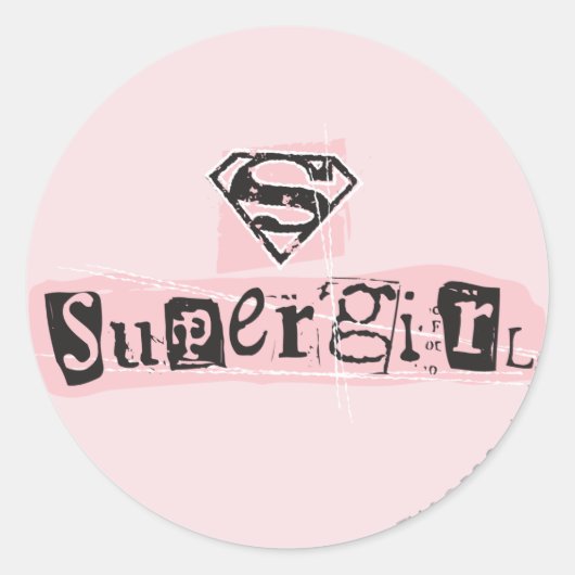 Supergirl Logo Ransom Note Ronde Sticker (Voorkant)