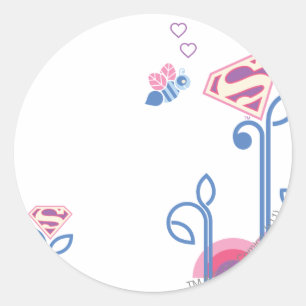 Supergirl Love Bee Ronde Sticker