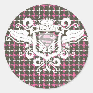 Supergirl Love Crest Ronde Sticker