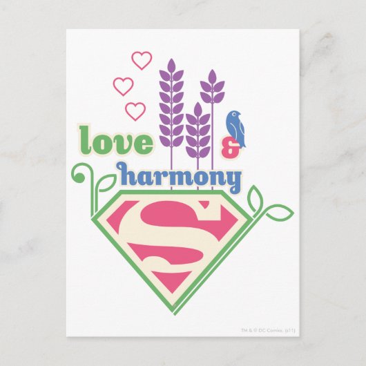 Supergirl Love & Harmony Briefkaart (Voorkant)