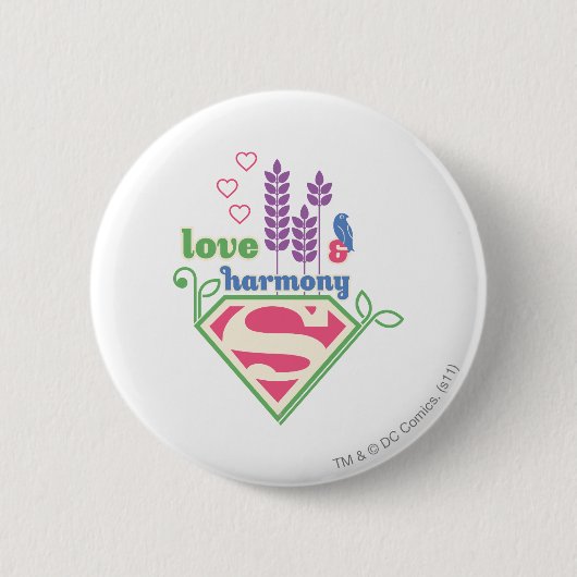 Supergirl Love & Harmony Ronde Button 5,7 Cm (Voorkant)