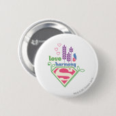 Supergirl Love & Harmony Ronde Button 5,7 Cm (Voorkant /achterkant)