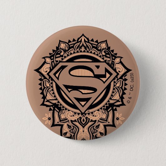 Supergirl Mandala Graphic Ronde Button 5,7 Cm (Voorkant)