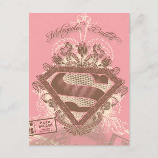 Supergirl Metropolis Ballet Roze Briefkaart (Voorkant)