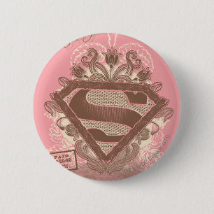 Supergirl Metropolis Ballet Roze Ronde Button 5,7 Cm
