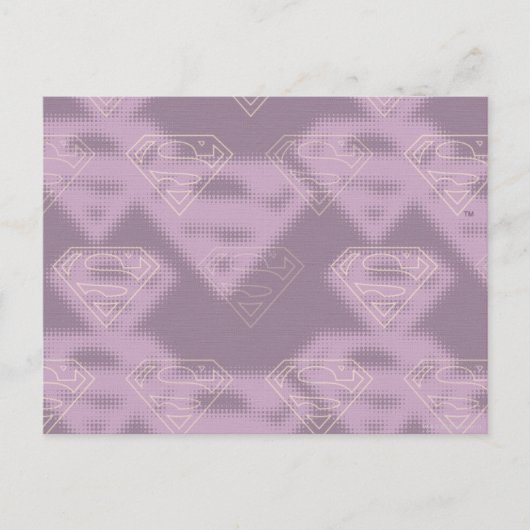 Supergirl Paarse Halftone Logo Briefkaart (Voorkant)