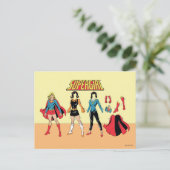 Supergirl papier Doll Grafisch Briefkaart (Staand voorkant)