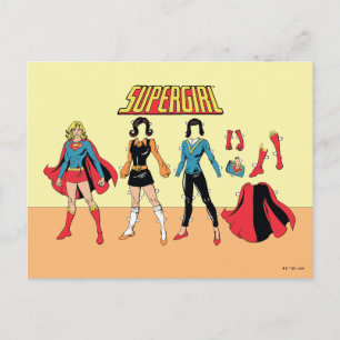 Supergirl papier Doll Grafisch Briefkaart