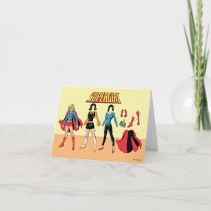 Supergirl papier Doll Grafisch Notitiekaartje
