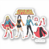 Supergirl papier Doll Grafisch Sticker (Voorkant)