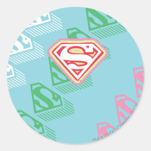 Supergirl Pastel herhaal patroon Ronde Sticker