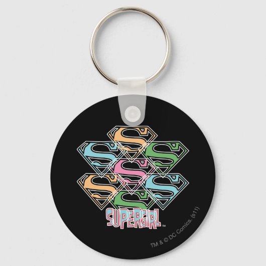 Supergirl Pastel Logo Collage Sleutelhanger (Voorkant)