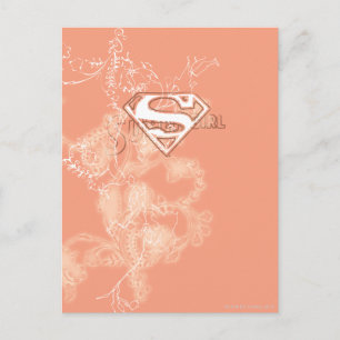 Supergirl Peach Floral Pattern Briefkaart
