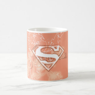 Supergirl Peach Floral Pattern Koffiemok