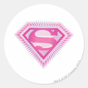 Supergirl Pink Logo Ronde Sticker
