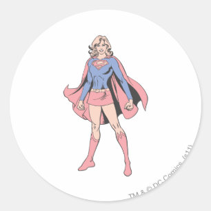 Supergirl Pose 3 Ronde Sticker