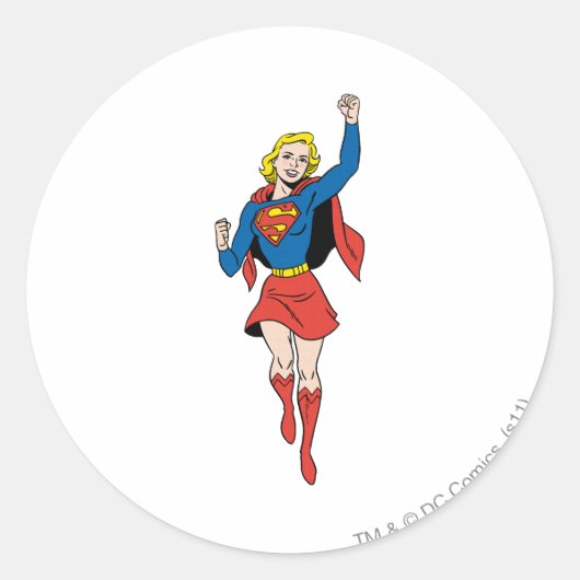 Supergirl Pose 4 Ronde Sticker (Voorkant)