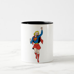 Supergirl Pose 4 Tweekleurige Koffiemok