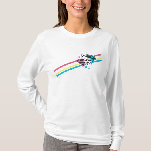 Supergirl Rainbow Stripes T-shirt (Voorkant)