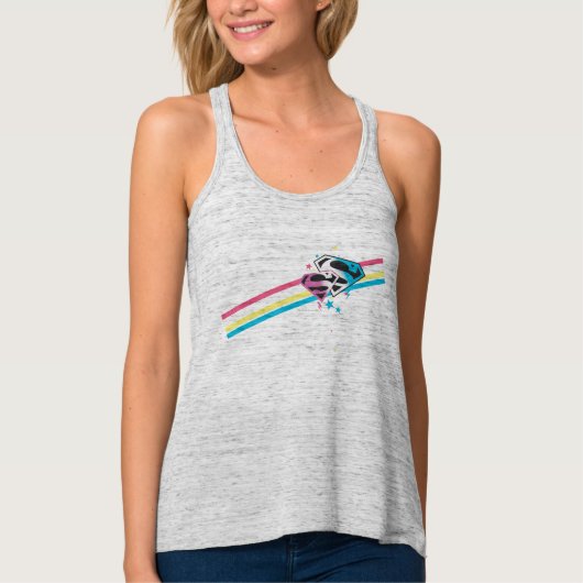 Supergirl Rainbow Stripes Tanktop (Voorkant)