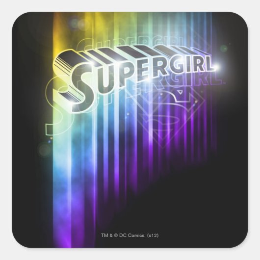 Supergirl Rainbow Vierkante Sticker (Voorkant)