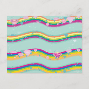 Supergirl Rainbow Waves Green Briefkaart