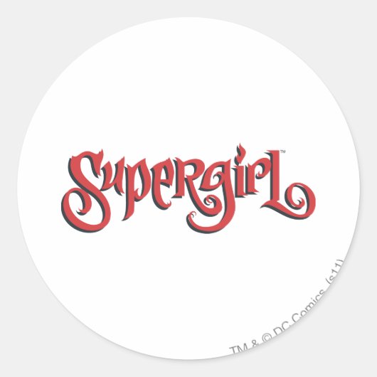 Supergirl Red Logo Ronde Sticker (Voorkant)