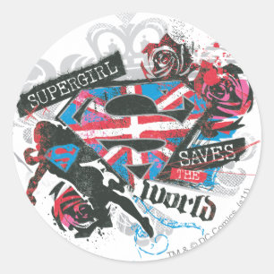 Supergirl redt de wereld ronde sticker